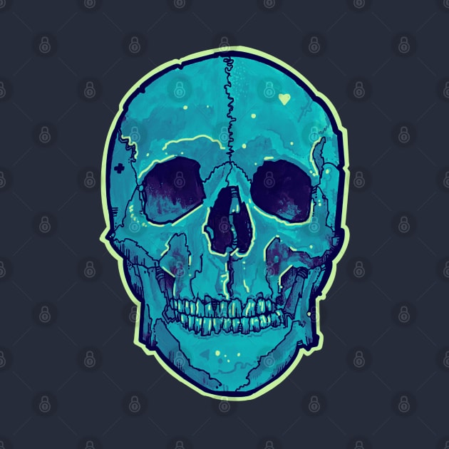 big beautiful blue skull by weilertsen