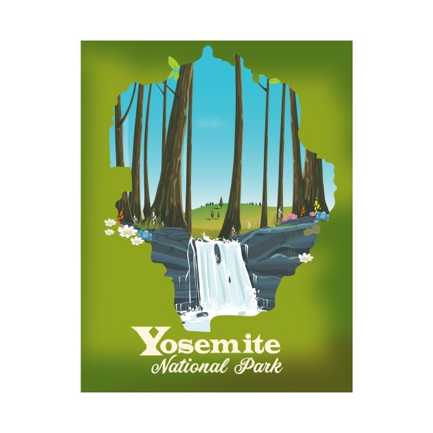 Yosemite National Park Travel poster by nickemporium1