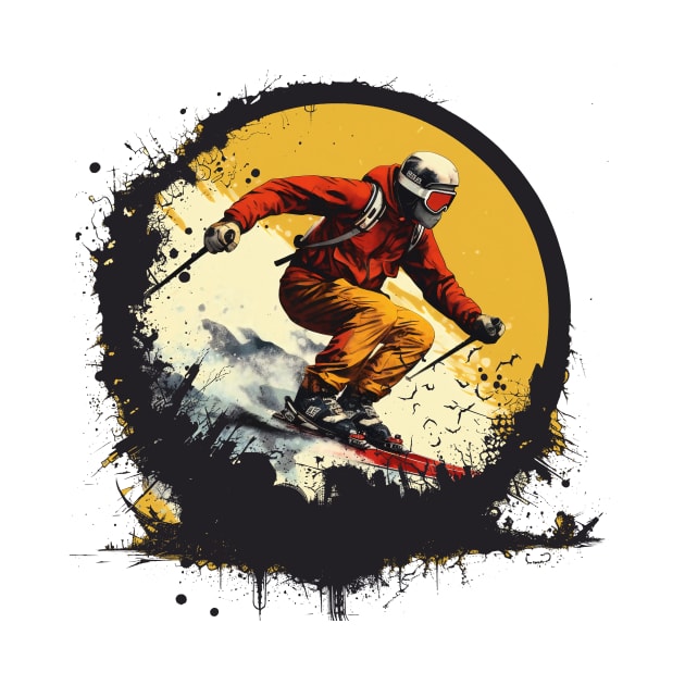cool design of man skiing by javierparra