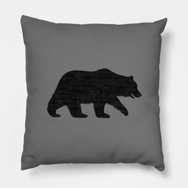 Grizzly Bear Silhouette(s) Pillow by Coffee Squirrel