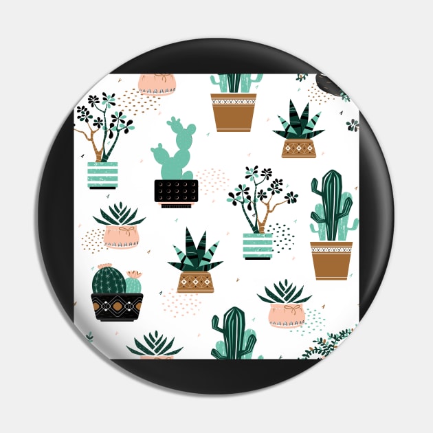 Cactuses and succulents pattern Pin by Avisnanna