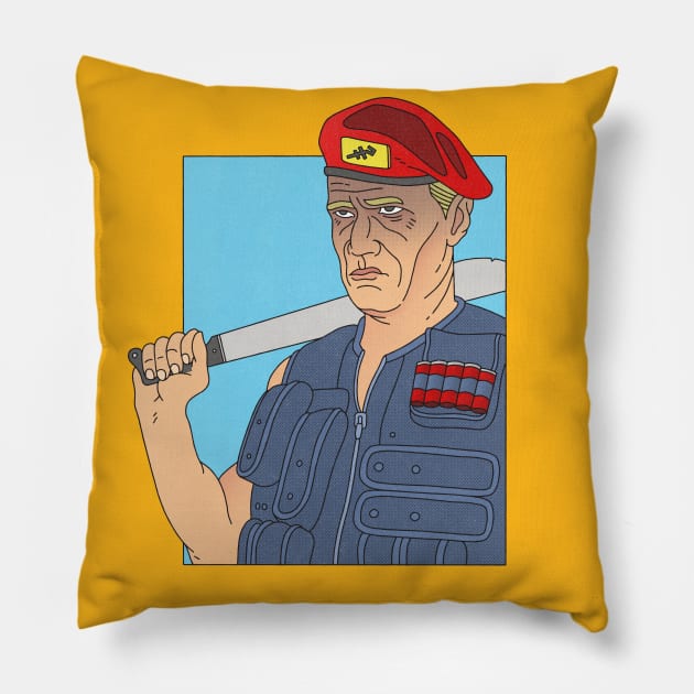 Universal Soldier, Dolph Lundgren Pillow by BryanWestArt