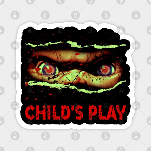 Playtime Is Over Child's Play Vintage Horror Shirt Magnet by MilanVerheij Bike