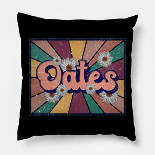 Vintage Proud Oates Name Christmas Styles 90s Pillow