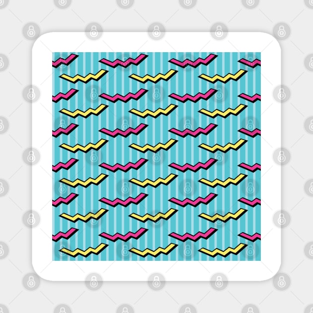 Seamless colorful zigzag pattern Magnet by Eskitus Fashion