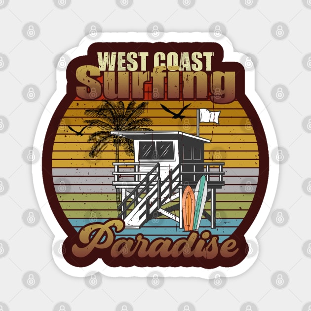 West Coast Surfing Paradise Magnet by Blended Designs