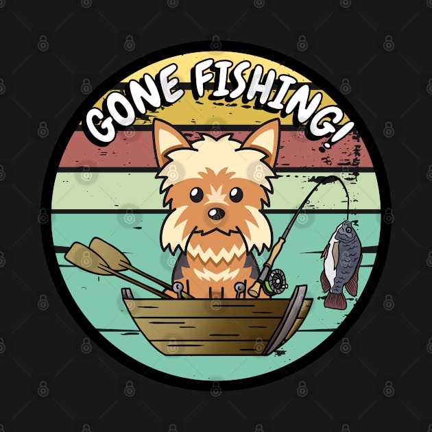 Cute yorkshire terrier dog has gone fishing by Pet Station