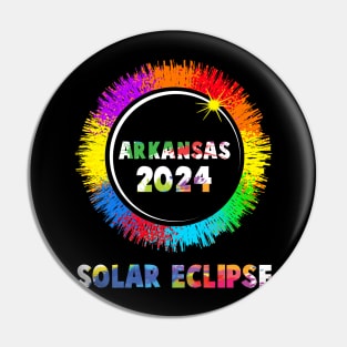 Total Solar Eclipse Arkansas 2024 Colorful Totality Pin