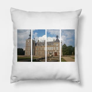 Eijsden Castle is a moated manor house with several farm buildings, a gatehouse, castle park and is located next to the river Maas (1637). The Netherlands. Pillow