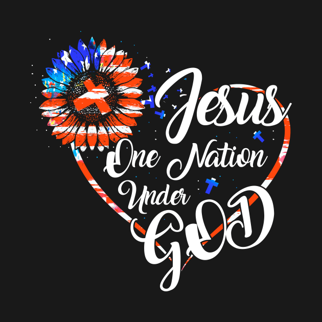 Jesus One Nation Under God by Nifty T Shirts