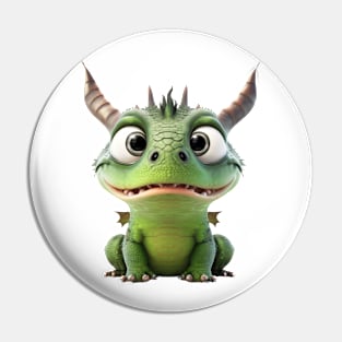 Dragon Cute Adorable Humorous Illustration Pin