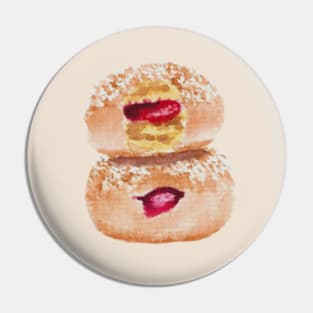 Jelly Donuts Watercolour Design Pin