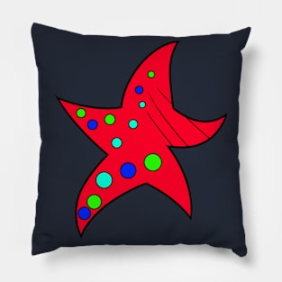 Red Starfish Pillow