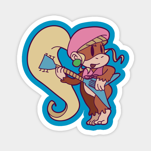 Cute Guitarist Dixie Kong Magnet by saradaboru