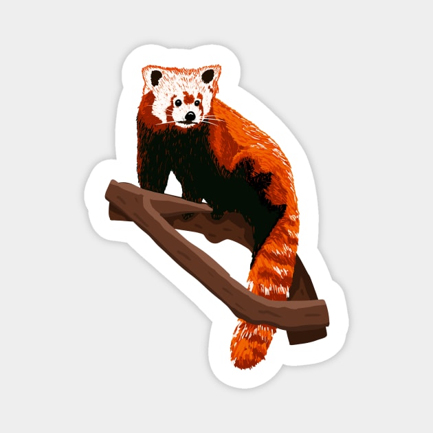 Red Panda Magnet by byebyesally