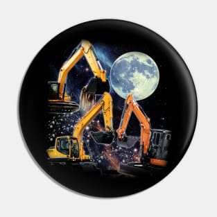 Digging Deeper Excavator Love, Tee Triumph for Construction Enthusiasts Pin