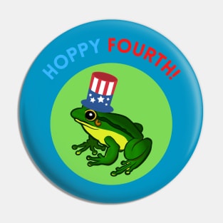 Hoppy Fourth 4th of July Independence Day Patriotic Frog Toad Lover USA Gifts Pin