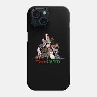 Funny Merry Catmas Christmas Cat Tree Phone Case