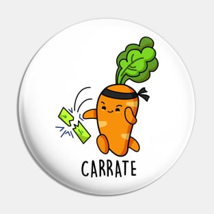 Carrate Cute Funny Karate Carrot Pun Pin