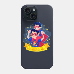 happy fathers day - super dad and super son Phone Case