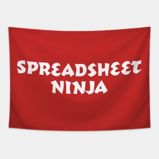 Spreadsheet Ninja (White Text) Tapestry