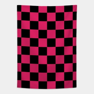 Red and Black Chessboard Pattern Tapestry