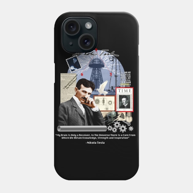 Nikola Tesla Collage Phone Case by Nirvanax Studio
