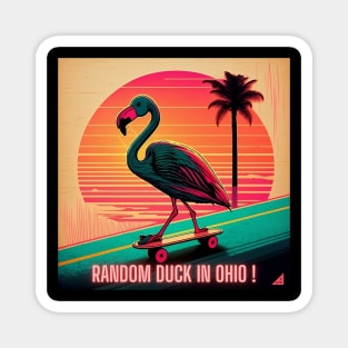 random funny bird skateboarding in ohio state vintage sunset T-shirt Magnet