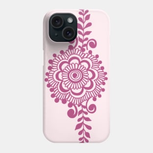 Pink Henna Tattoo - Pink Mehendi Motifs Phone Case