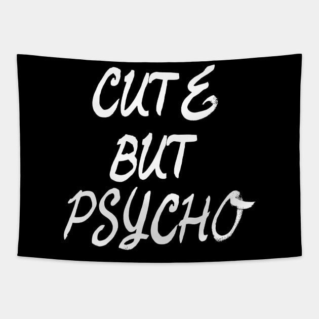 Cute But Psycho Emo Goth Punk Tapestry by AstroGearStore