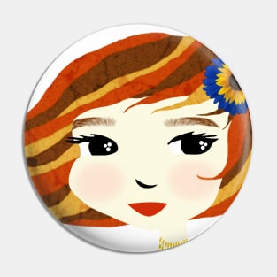 Girl with Blue Seahorse / Fiona & Fosse Pin