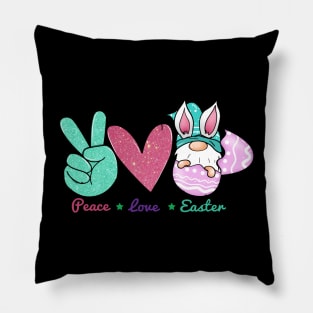 Peace Love Eaester Gnomes Happy Easter Bunny Women Pillow