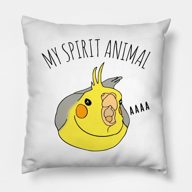 my spirit animal is an angry cockatiel Pillow by FandomizedRose