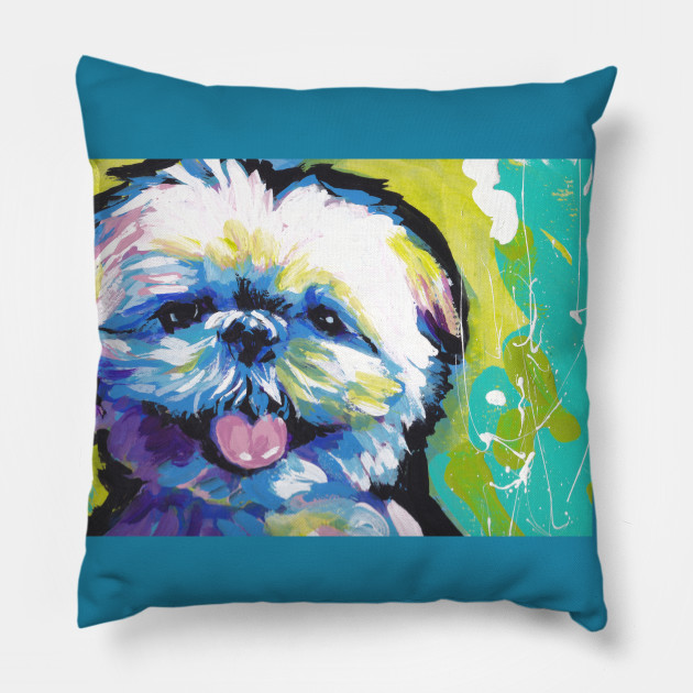 Shih Tzu Bright Colorful Pop Dog Art Shih Tzu Pillow Teepublic