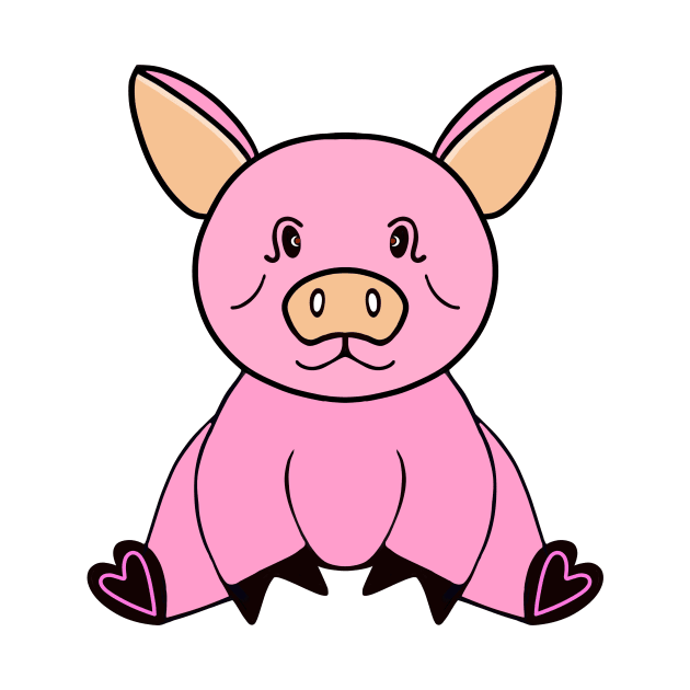 PINK Piggy Pig Lover - Cute Pig Art by SartorisArt1