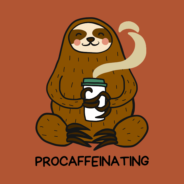 Procaffeinating | Procrastinator Coffee Pun by Allthingspunny