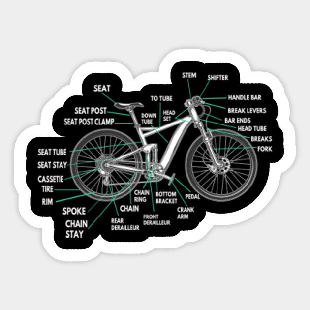 Bike Anatomy Bicycle Parts I Love Technical Reparing Bikes Funny