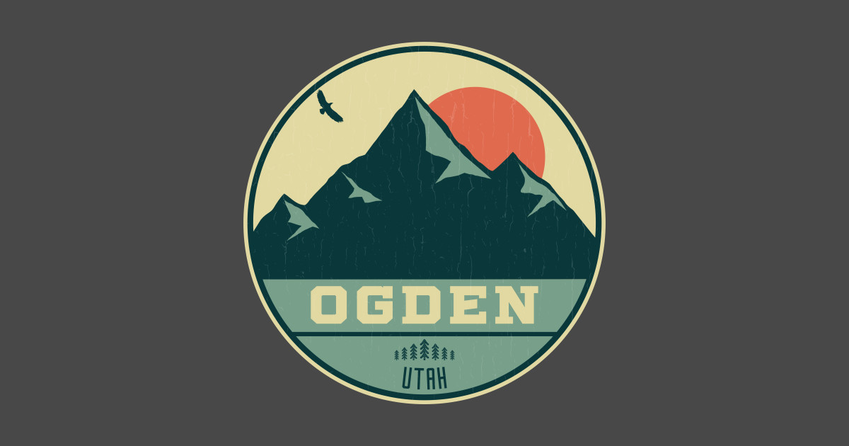 Ogden Utah Retro Mountain Badge Ogden Utah TeePublic