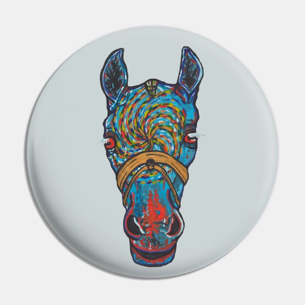 Blue horse Pin by deadblackpony