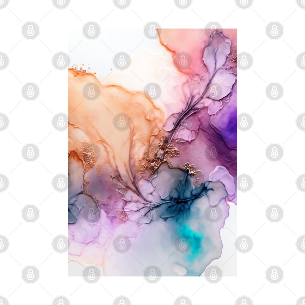 Blooming Hues - Abstract Alcohol Ink Resin Art by inkvestor