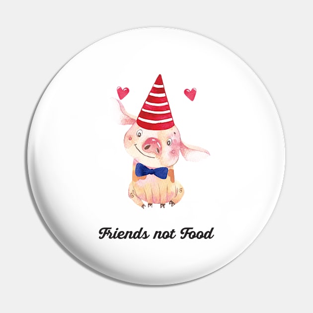 Friends not Food - piglet Pin by susannefloe