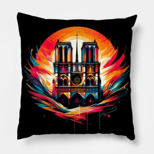 Vibrant Notre Dame Design Pillow