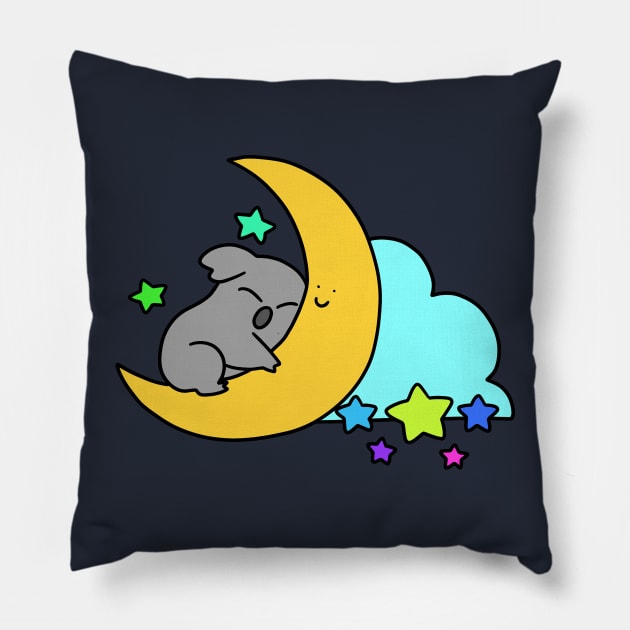 Koala Hugging a Crescent Moon Pillow by saradaboru