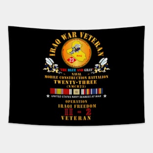 Iraq War Vet - NMCB 23  OIF 11-2 w IRAQ SVC X 300 Tapestry