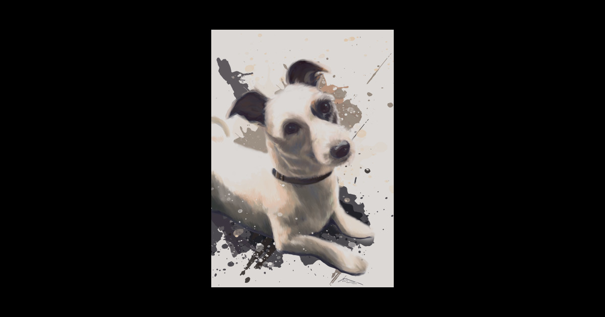 Jack Russell Paint Splatter Dog Sticker TeePublic