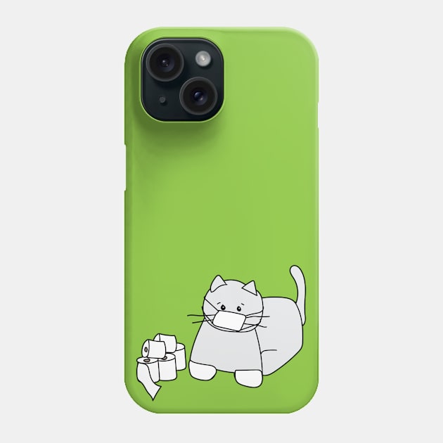 Corona Cat White Gloves Green Back Phone Case by kristinbell