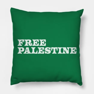 Free Palestine - White Grunge Pillow