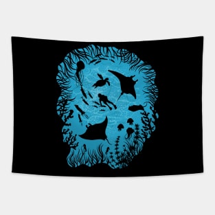 Deep Sea Diver Underwater Ocean Diving Tapestry