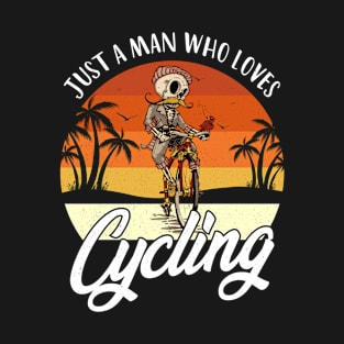 Just a Man Who Loves Cycling Vintage Look T-Shirt