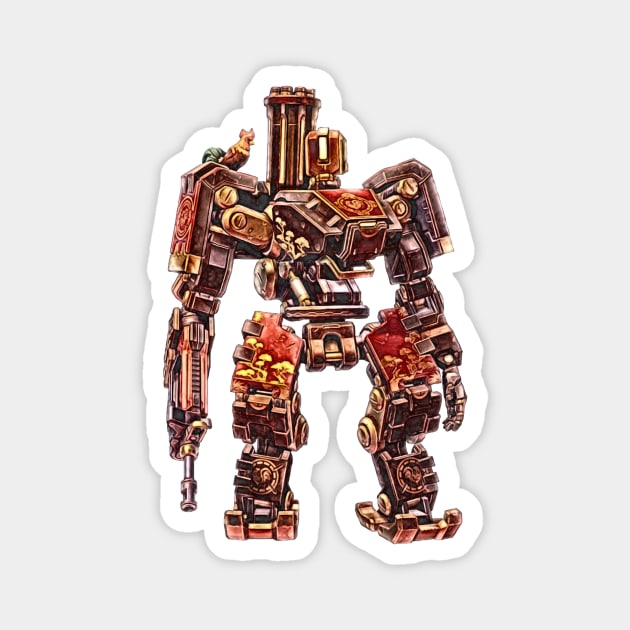 Overwatch Bastion Rooster Skin Magnet by Green_Shirts